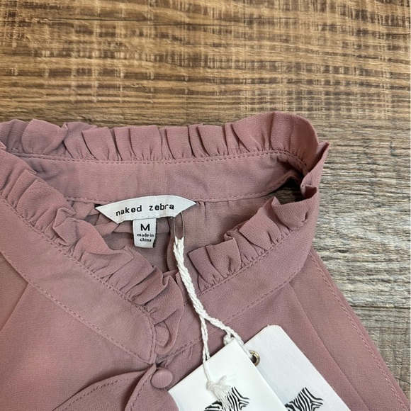 New! Naked Zebra Halter Ruffle Top Size Medium - Picture 4 of 7